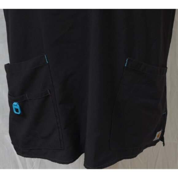 Carhartt Force Womens XL Modern Fit Black Short Sleeve Stretch V-Neck Scrub Top - Picture 3 of 14